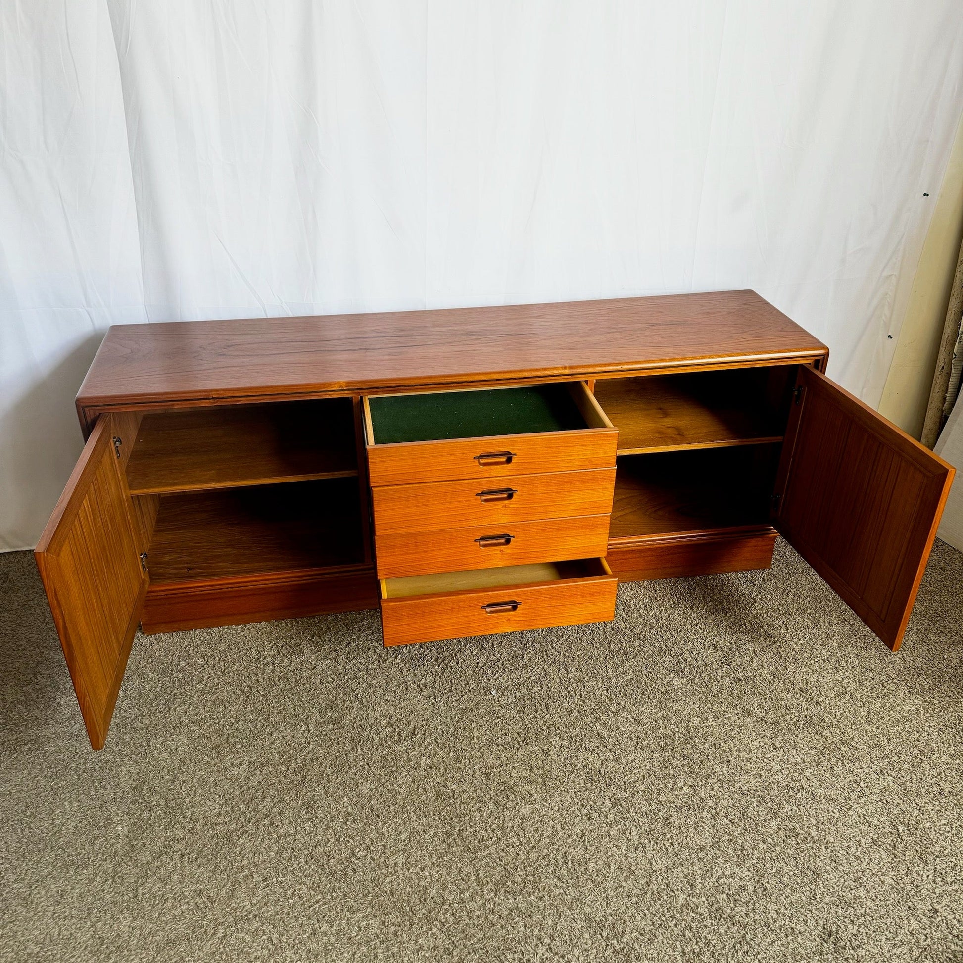 Mid Century Modern Teak Credenza - Dolphin & Flamingo