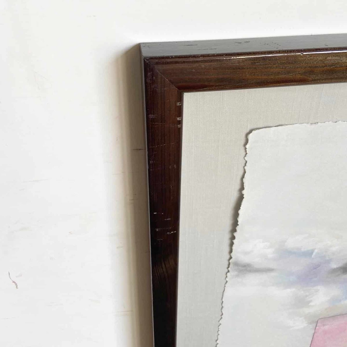 Postmodern Abstract Framed and Signed Artwork by B. Fenton 1986 - Dolphin & Flamingo