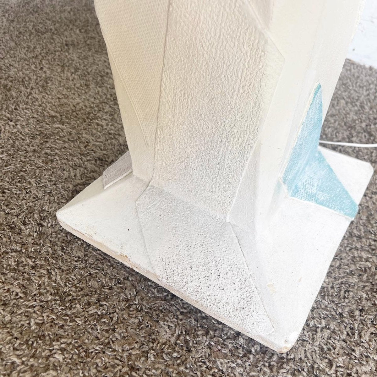 Postmodern Brutalist Green and Pink and White Floor Lamp - Dolphin & Flamingo