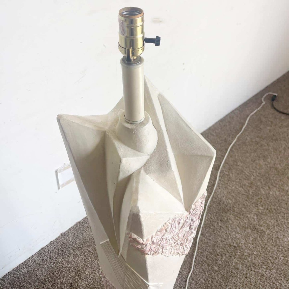 Postmodern Brutalist Green and Pink and White Floor Lamp - Dolphin & Flamingo