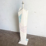 Postmodern Brutalist Green and Pink and White Floor Lamp - Dolphin & Flamingo