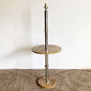 Postmodern Burl Wood Laminate Floor Lamp - Dolphin & Flamingo