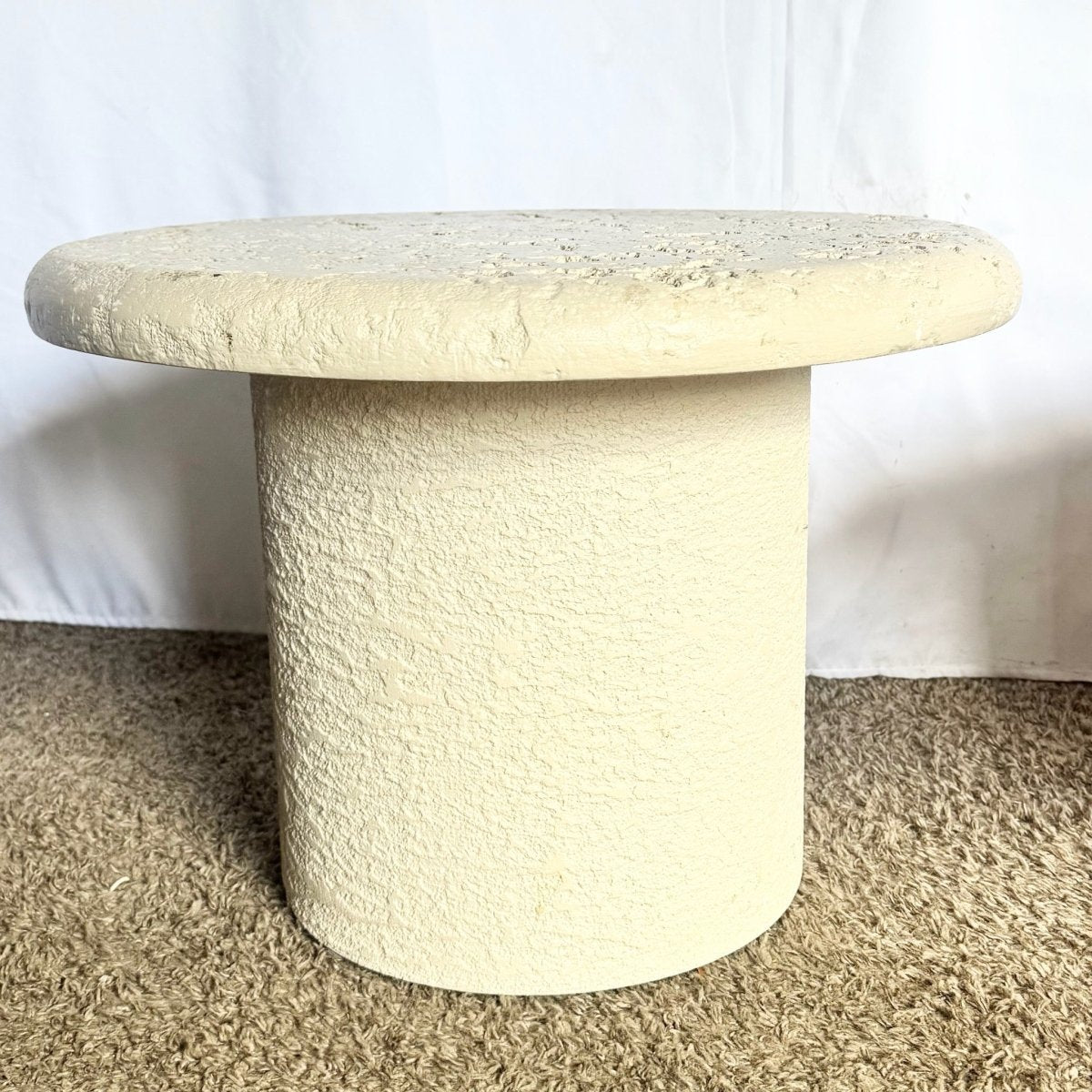 Postmodern Faux Coquina Mushroom Nesting Side Tables - Set of 3 - Dolphin & Flamingo