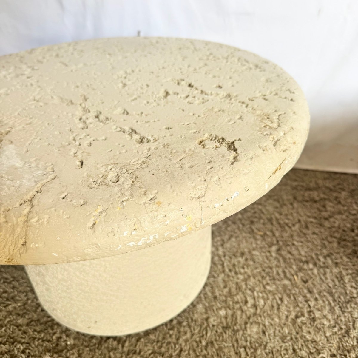 Postmodern Faux Coquina Mushroom Nesting Side Tables - Set of 3 - Dolphin & Flamingo