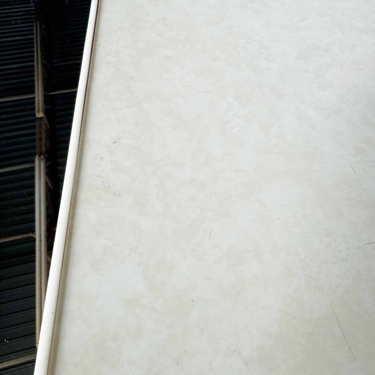 Postmodern Faux Marble Laminate and Mirror Console Table - Dolphin & Flamingo