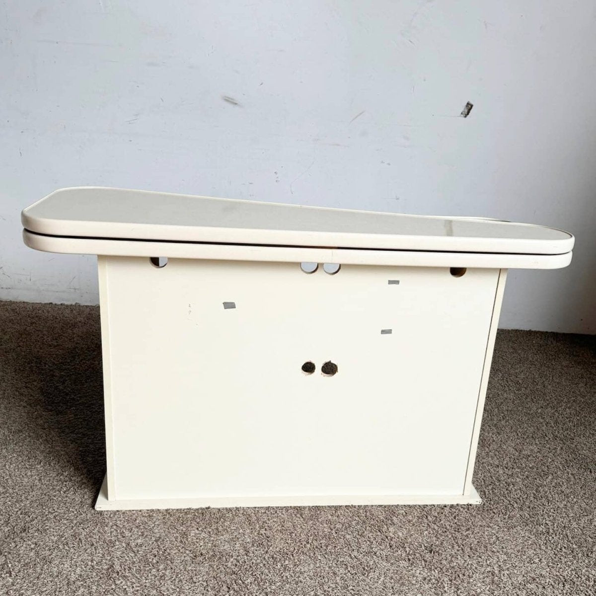 Postmodern Faux Marble Laminate and Mirror Console Table - Dolphin & Flamingo