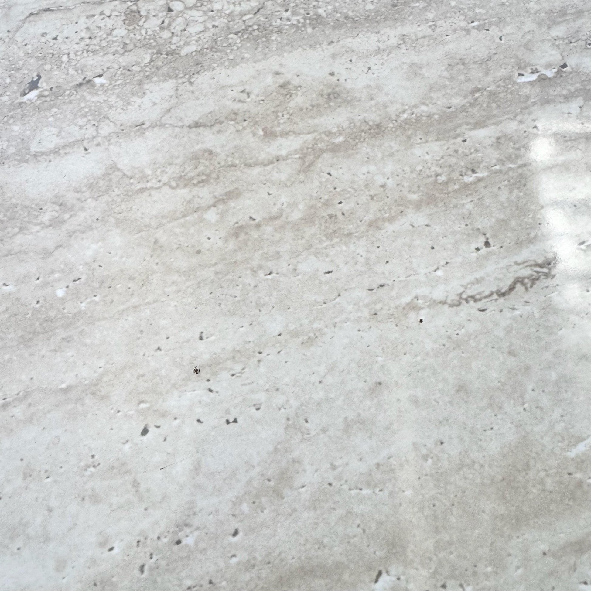 Postmodern Faux Travertine and Black Laminate Credenza - Dolphin & Flamingo