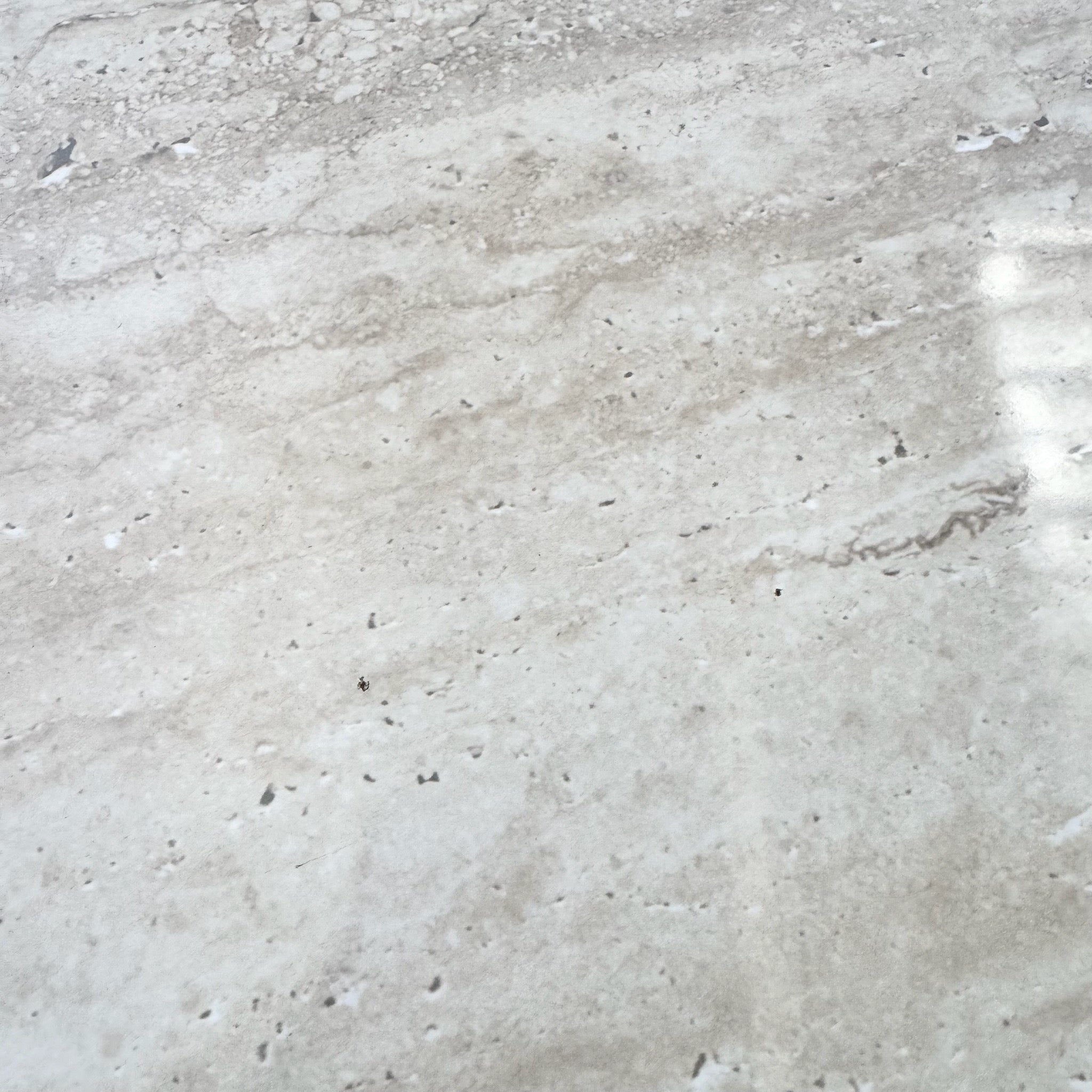 Postmodern Faux Travertine and Black Laminate Credenza - Dolphin & Flamingo