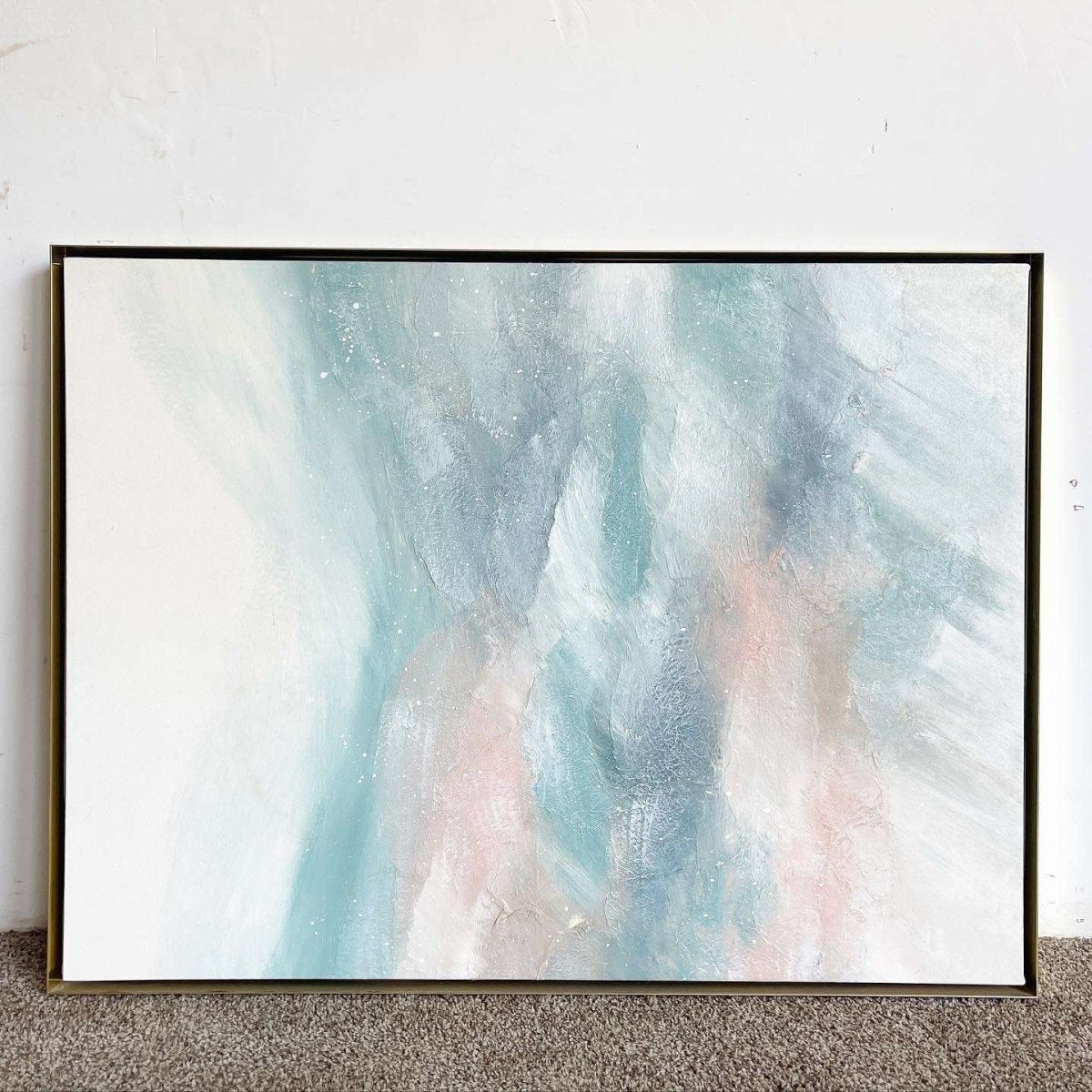 Postmodern Framed Abstract Oil Painting on Canvas, Greg