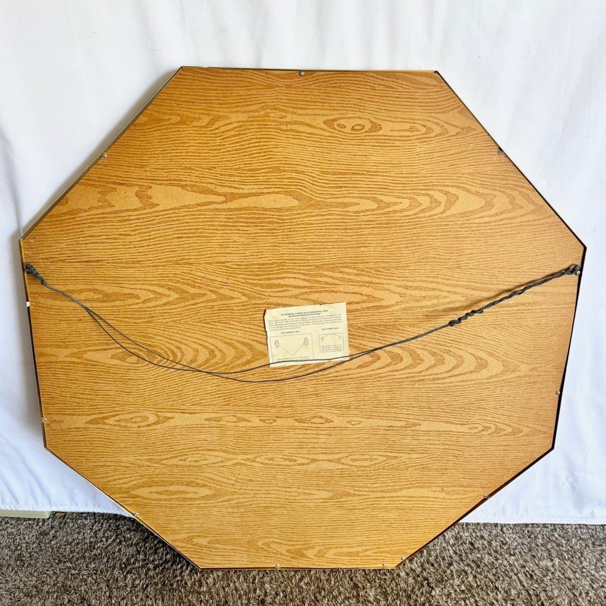 Postmodern Framed and Etched Octagonal Wall Mirror by Richard Sandoval - Dolphin & Flamingo