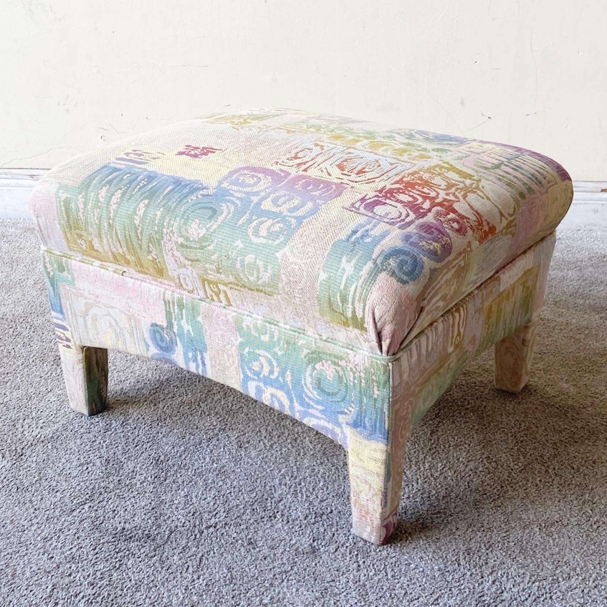 Postmodern Multicolored Sculpted Armchairs With Ottoman - Dolphin & Flamingo