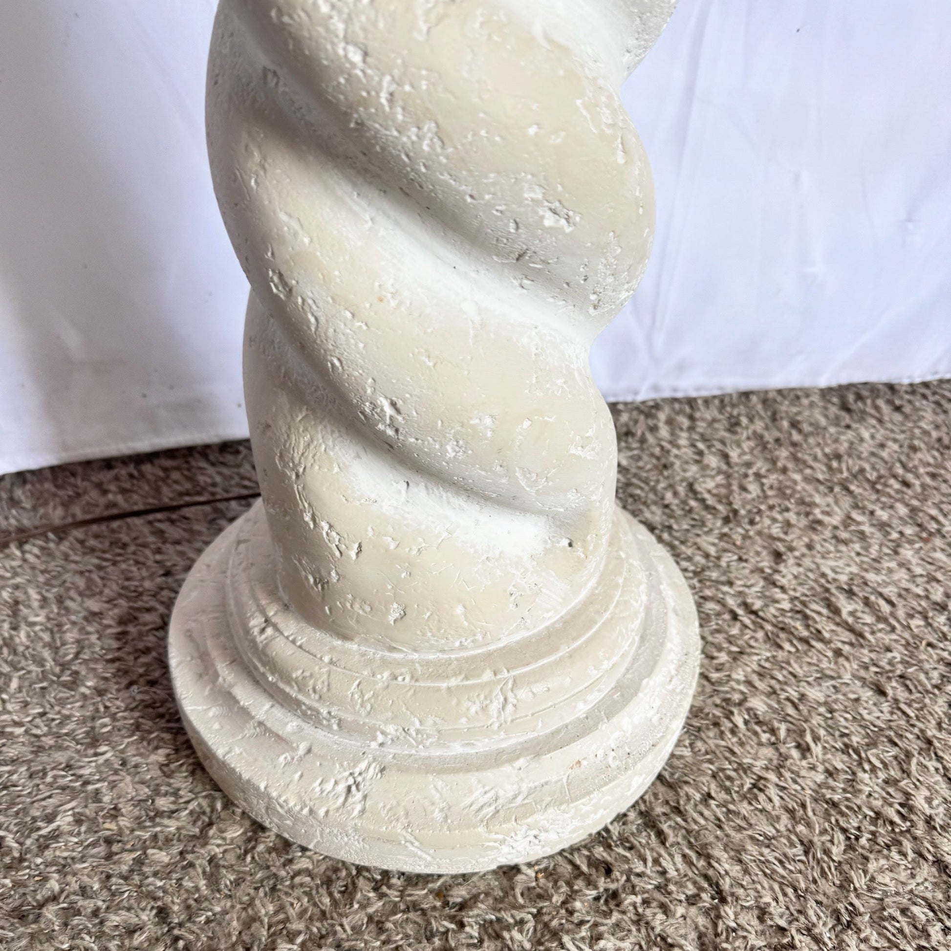 Postmodern Painted Plaster Swirl Pillar Floor Lamp - Dolphin & Flamingo