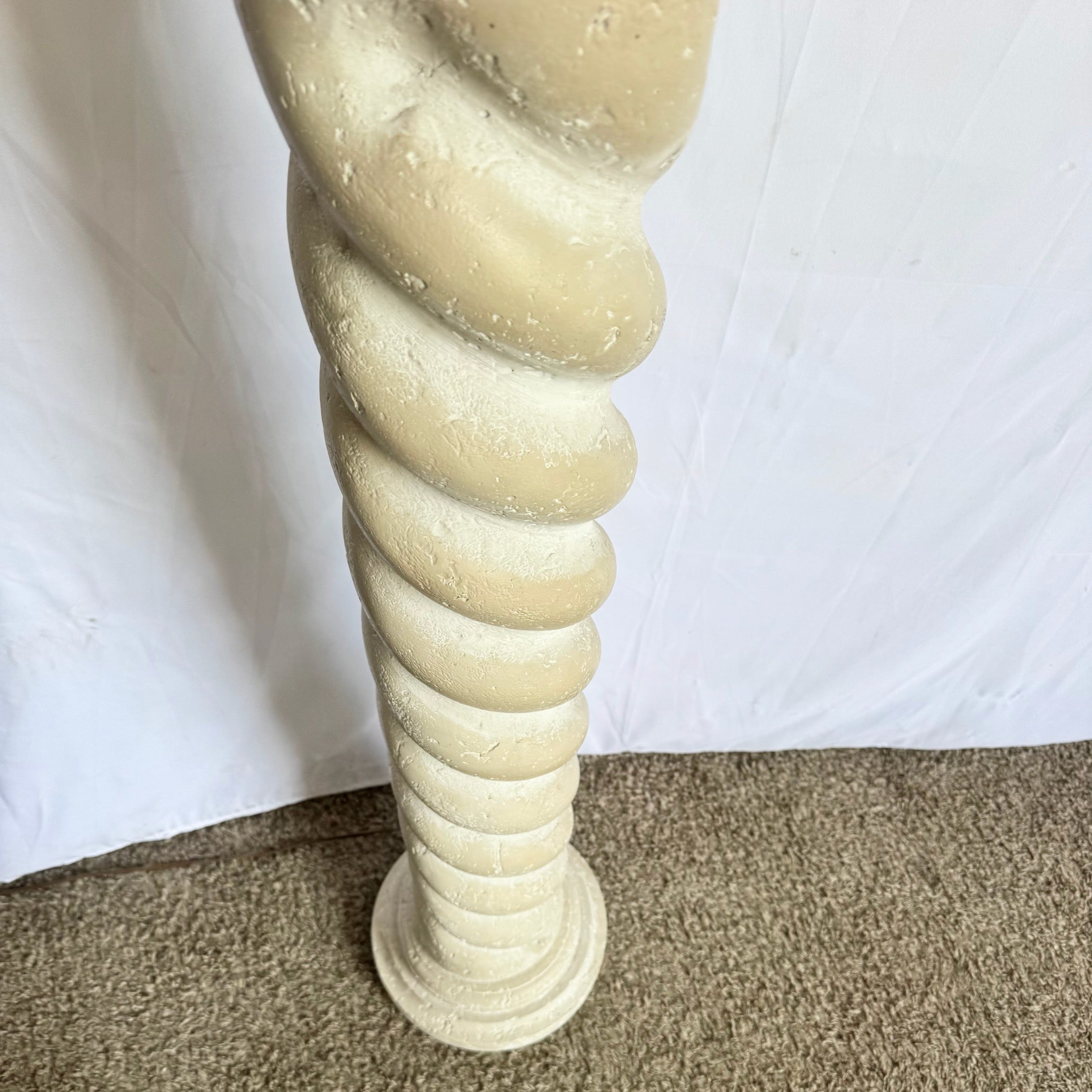 Postmodern Painted Plaster Swirl Pillar Floor Lamp - Dolphin & Flamingo