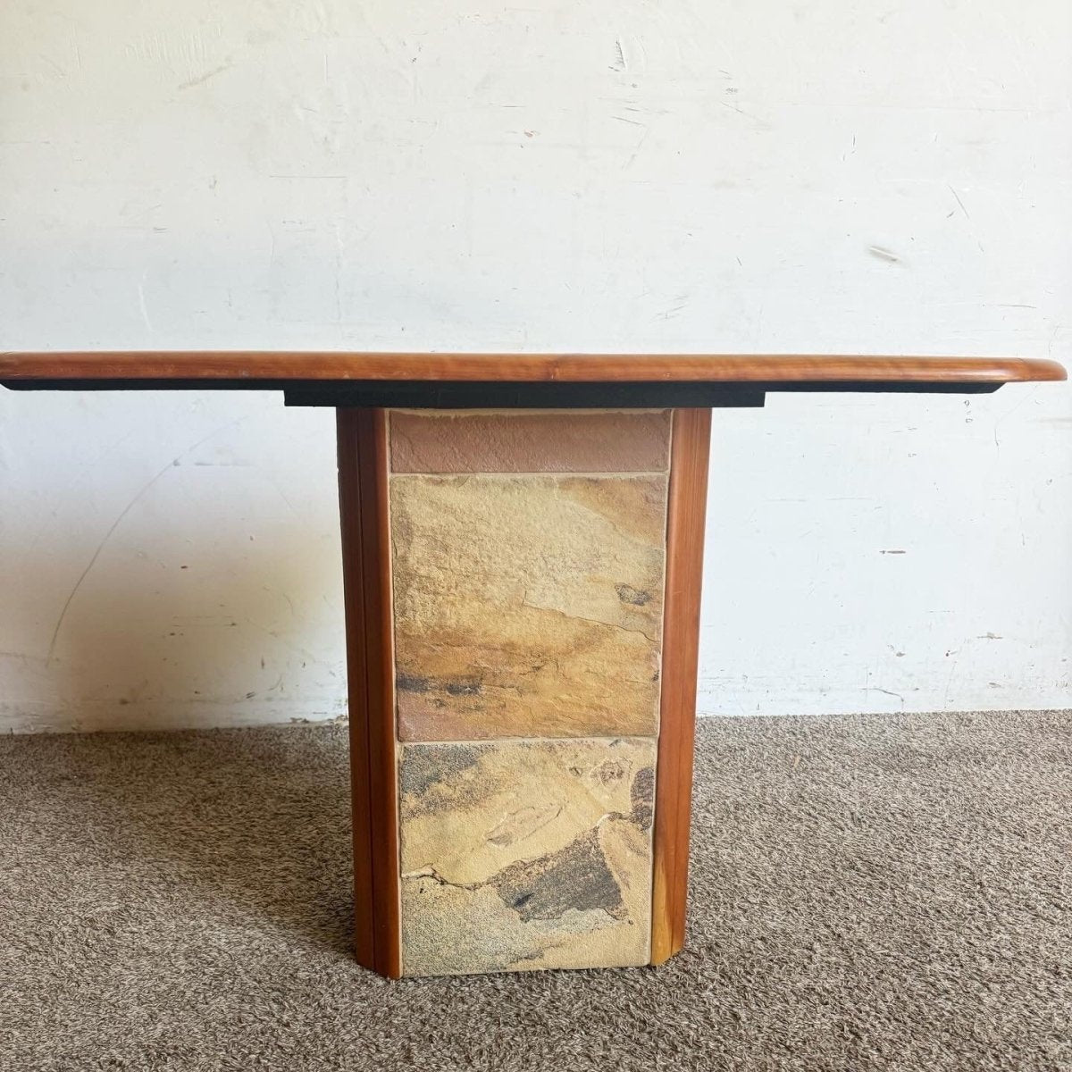 Postmodern Paul Kingma Style Slate Craft Console Table - Dolphin & Flamingo