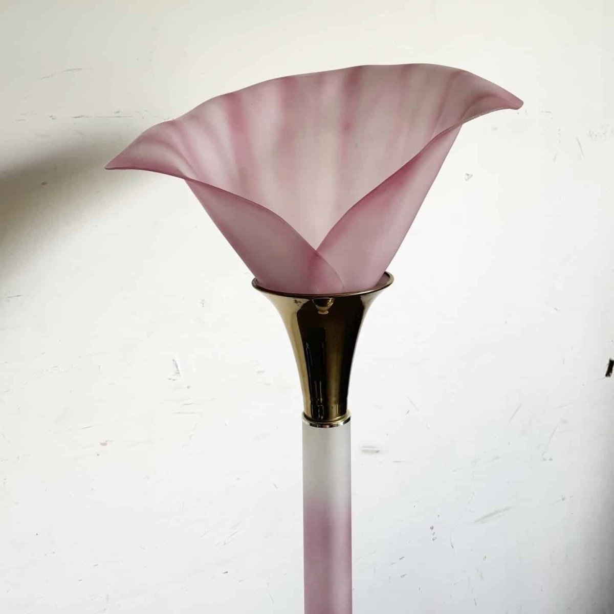 Postmodern Pink and Gold Calla Lily Floor Lamp - Dolphin & Flamingo