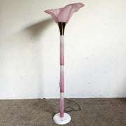 Postmodern Pink and Gold Calla Lily Floor Lamp - Dolphin & Flamingo