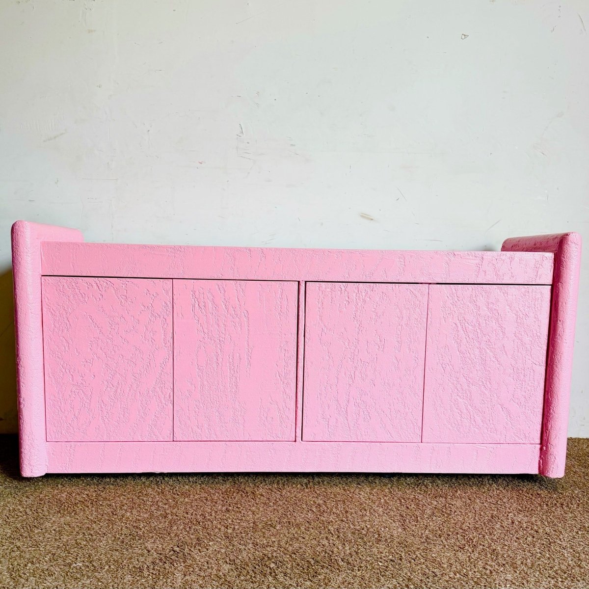 Postmodern Pink Stucco Finished Credenza - Dolphin & Flamingo