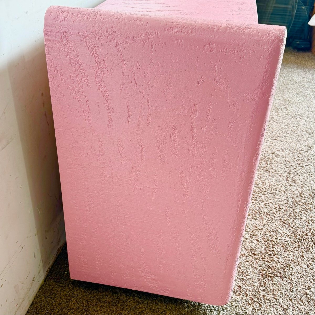 Postmodern Pink Stucco Finished Credenza - Dolphin & Flamingo