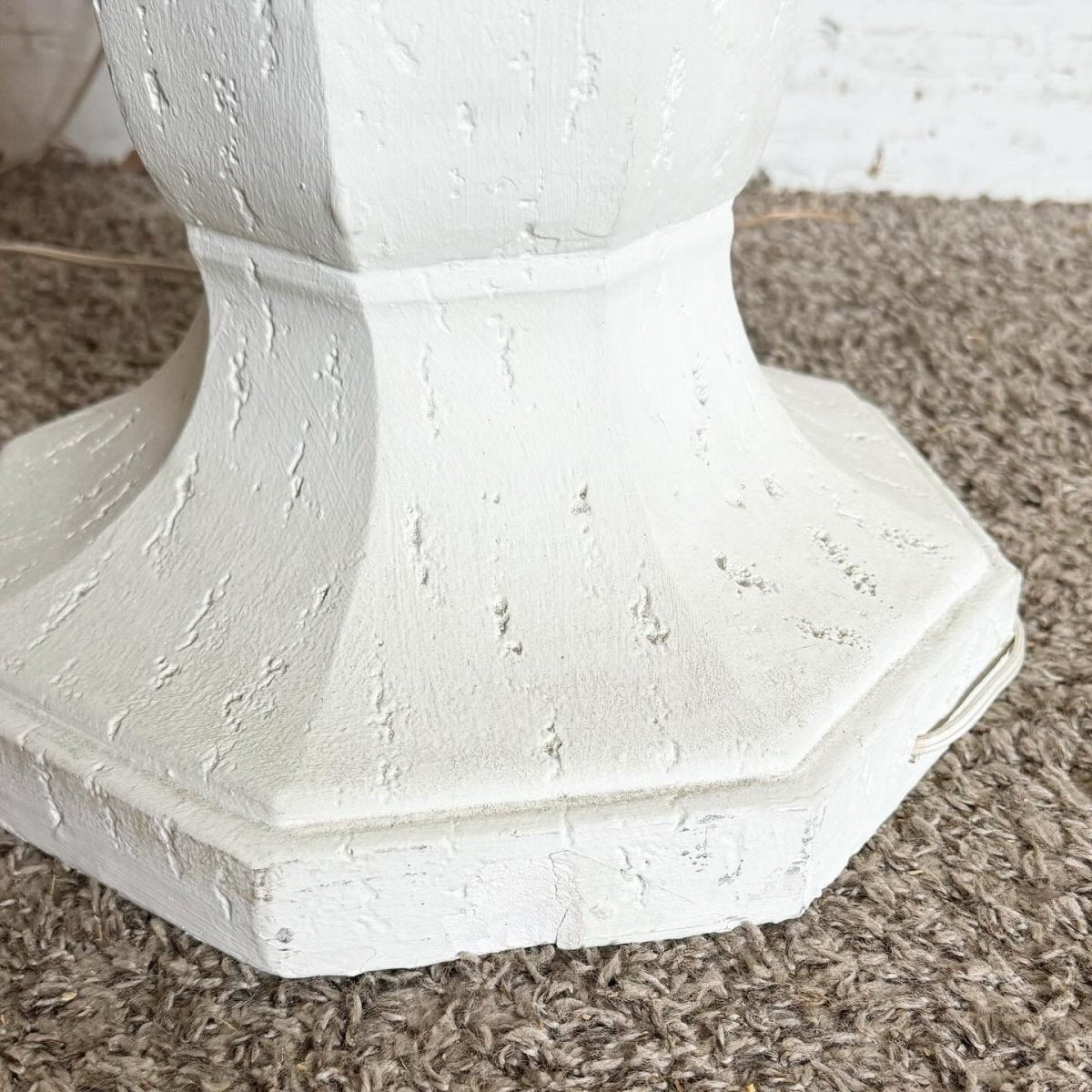 Postmodern Sculpted Off White Plaster Floor Lamp - Dolphin & Flamingo