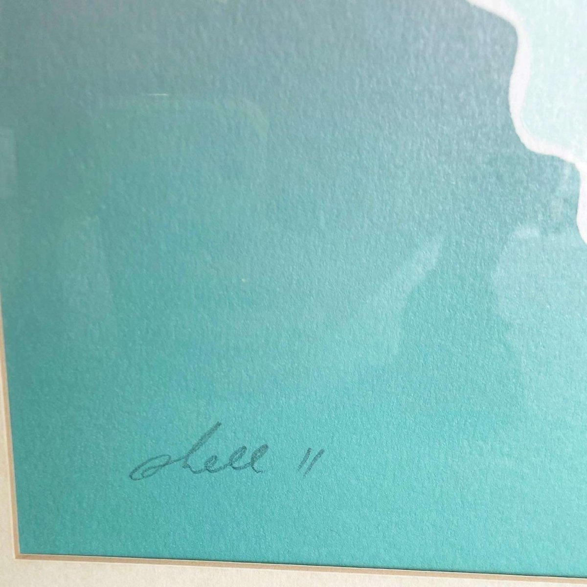 Postmodern Signed and Framed Lithograph Titled “Shell” - Dolphin & Flamingo