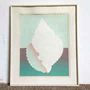 Postmodern Signed and Framed Lithograph Titled “Shell” - Dolphin & Flamingo