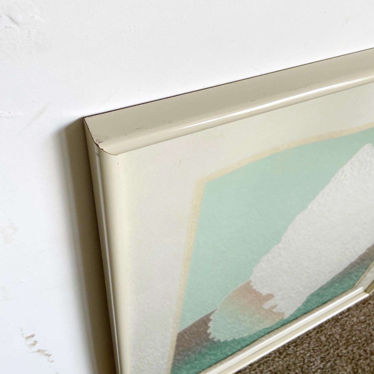Postmodern Signed and Framed Lithograph Titled “Shell” - Dolphin & Flamingo