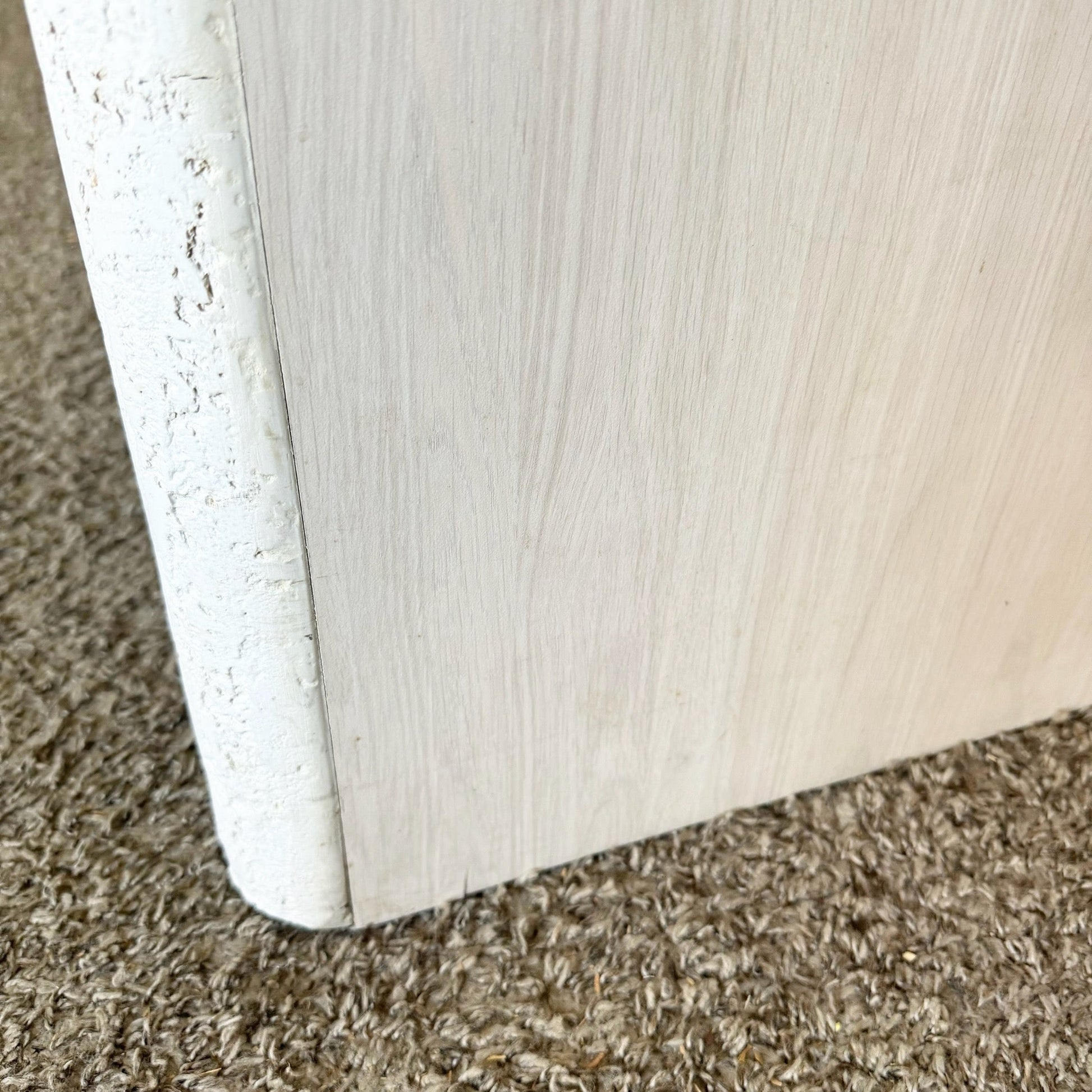 Postmodern Stucco Wood Grain Laminate Credenza - Dolphin & Flamingo