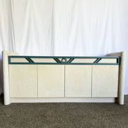 Postmodern Stucco Wood Grain Laminate Credenza - Dolphin & Flamingo