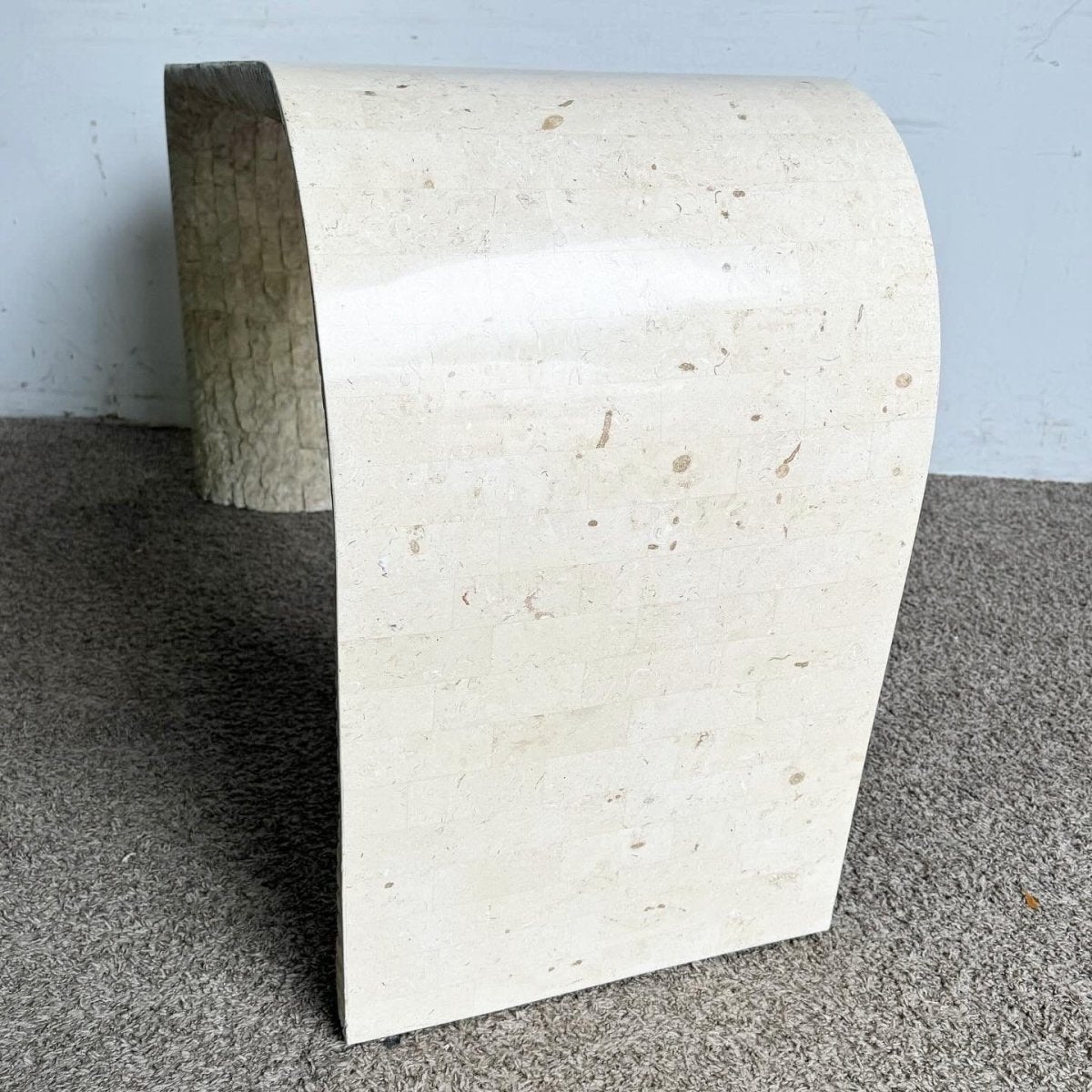 Postmodern Tessellated Stone Waterfall Console Table, Maitland - Smith Style - Dolphin & Flamingo