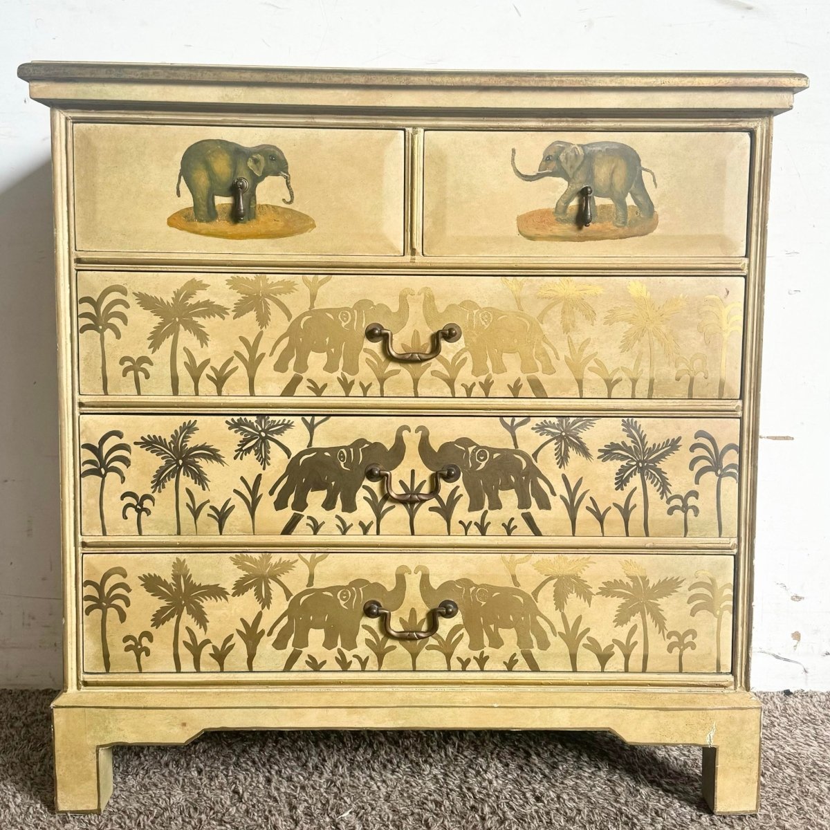 Regency Chest of Drawers With Hand Painted Elephants - Dolphin & Flamingo
