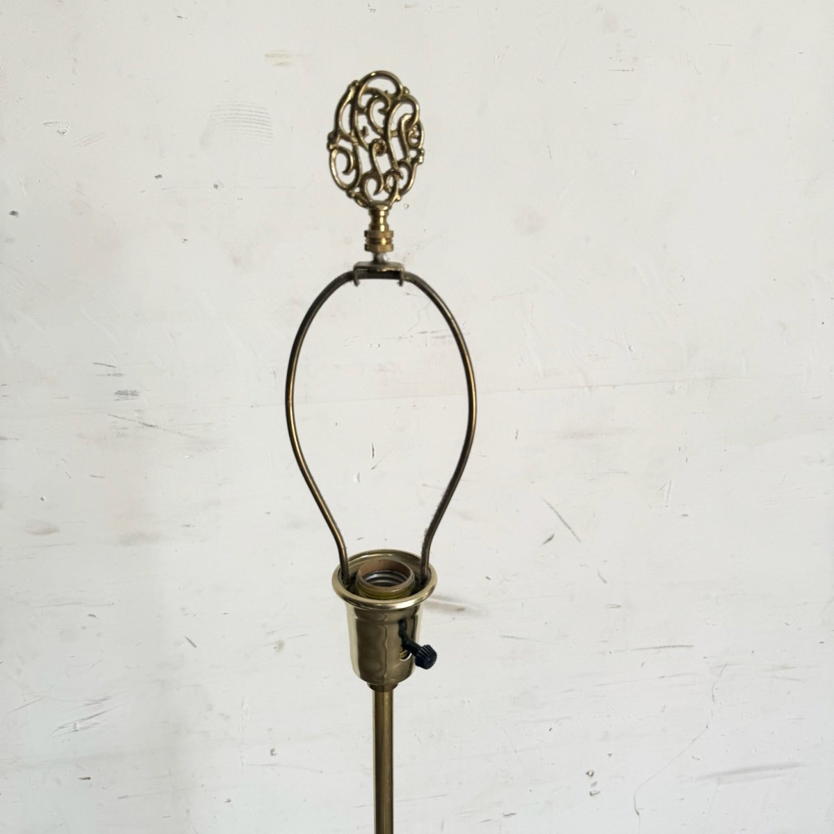 Regency Lucite and Gold Floor Lamp - Dolphin & Flamingo