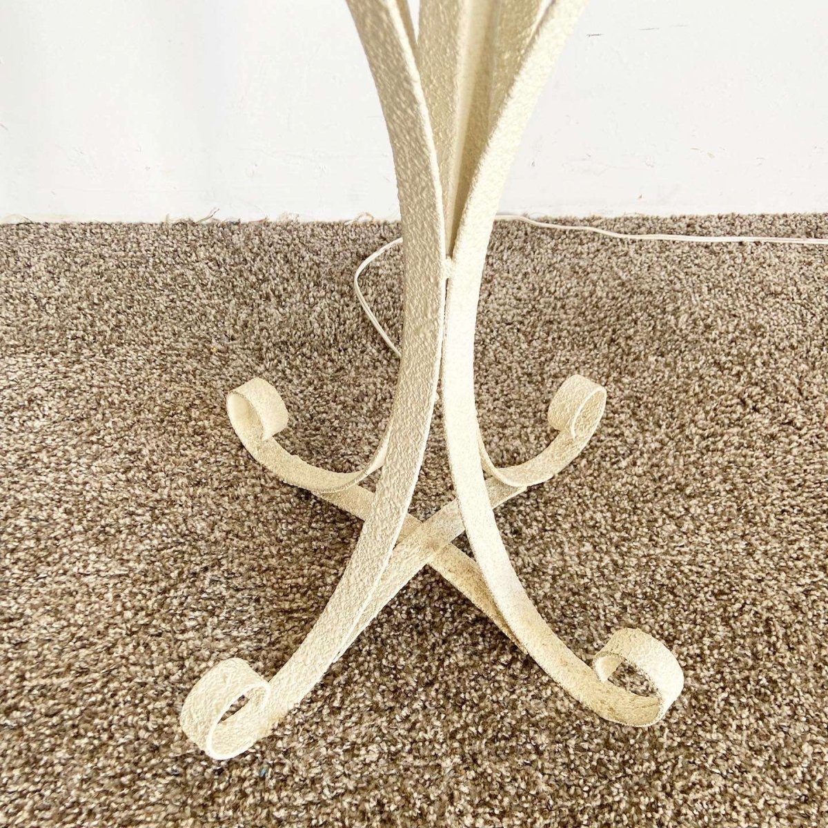 Regency Metal Floor Lamp Glass Table - Dolphin & Flamingo