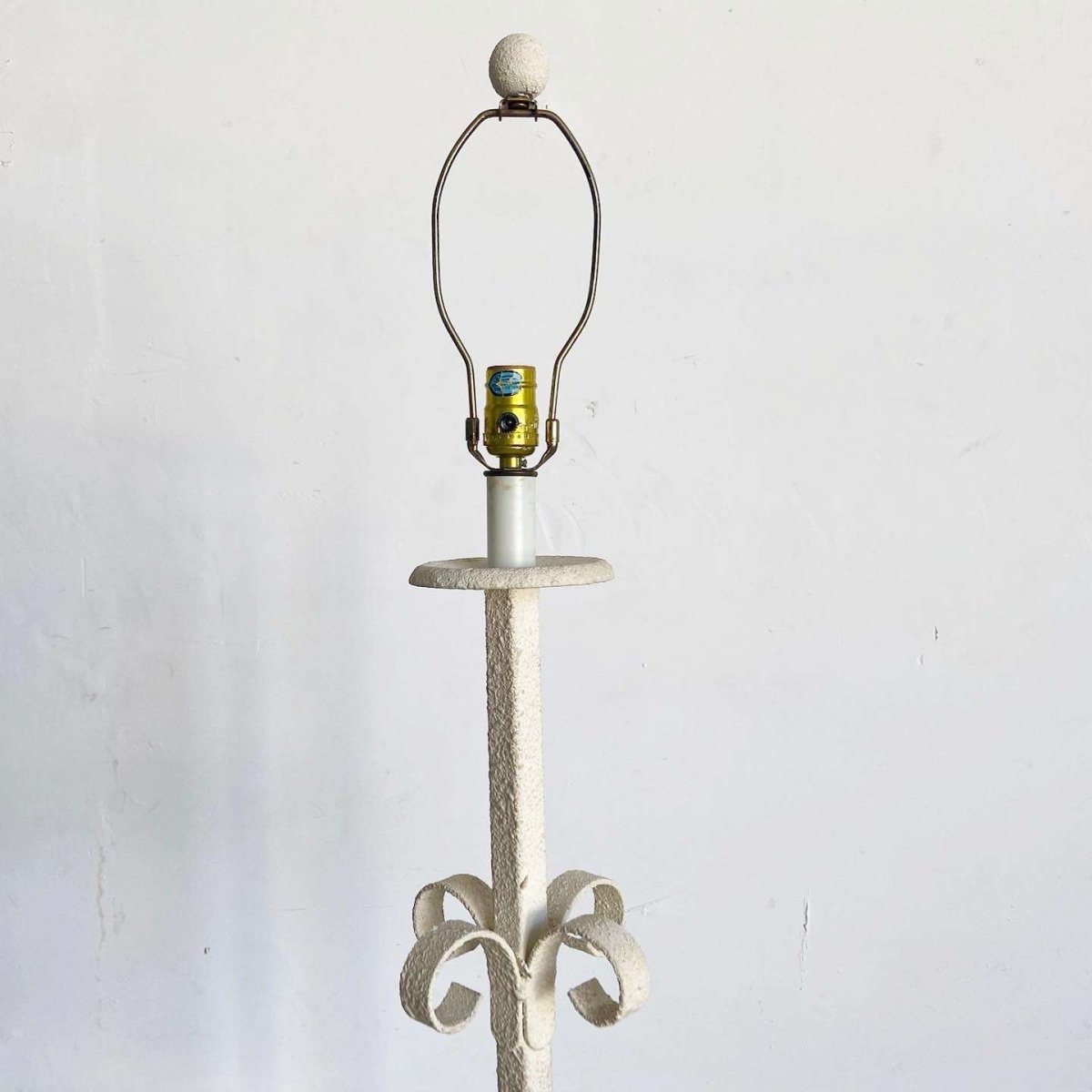 Regency Metal Floor Lamp Glass Table - Dolphin & Flamingo