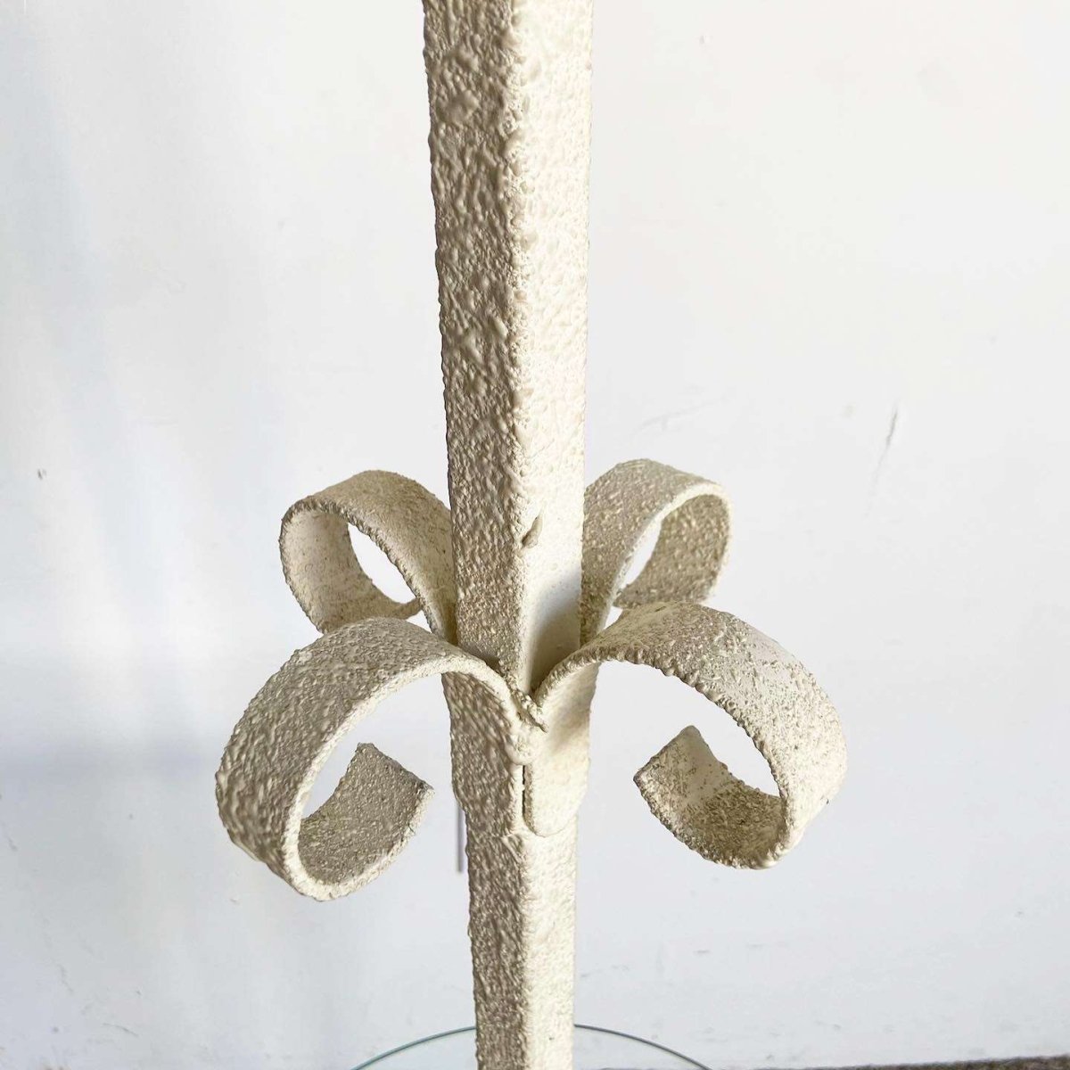 Regency Metal Floor Lamp Glass Table - Dolphin & Flamingo