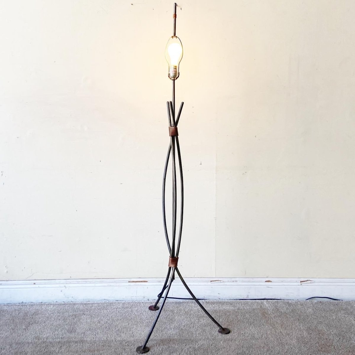 Robert Sonneman for George Kovacs Cast Iron Floor Lamp - Dolphin & Flamingo