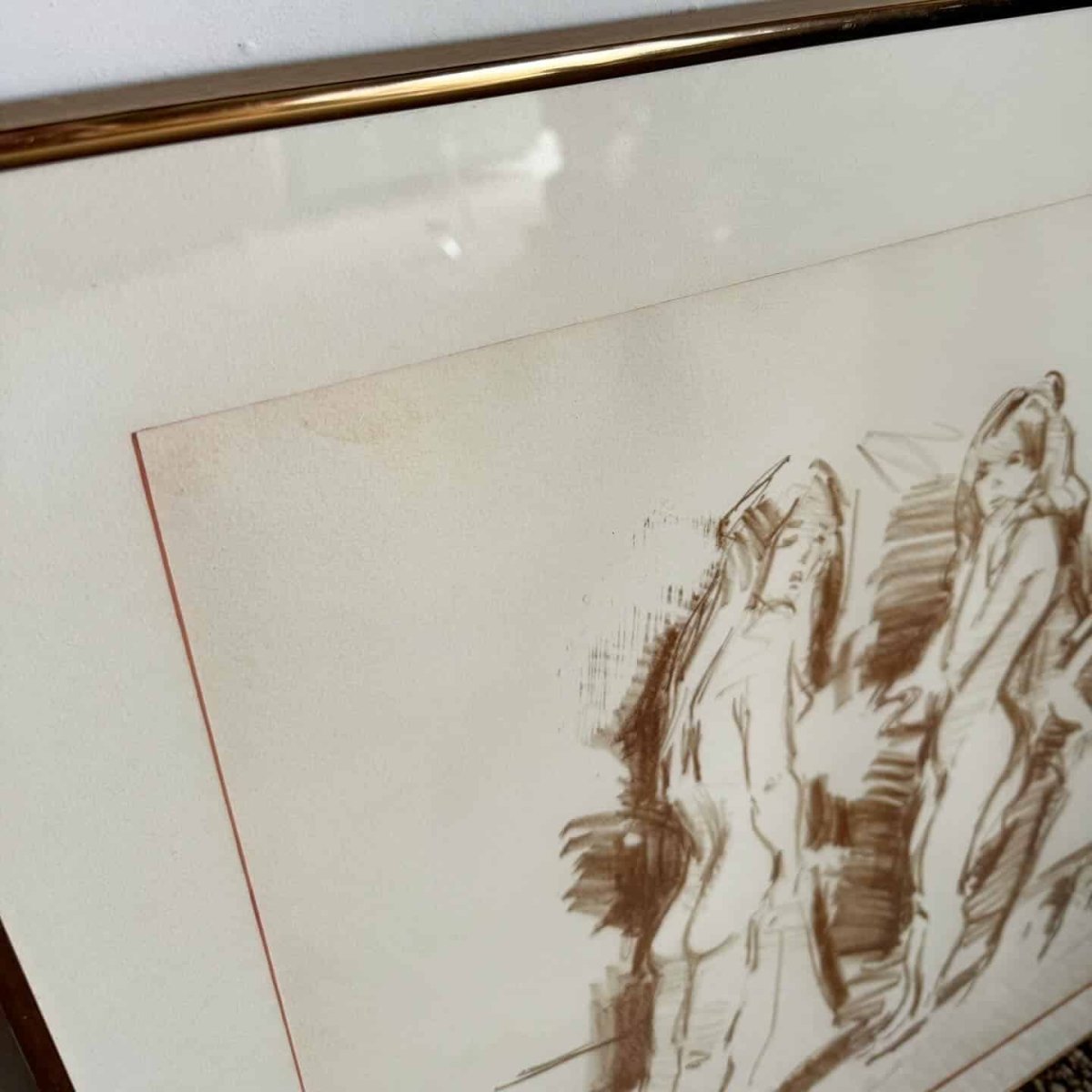 Signed and Numbered Lithograph “Bathers” by Jan De Ruth - Dolphin & Flamingo