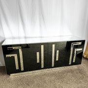 Vintage Art Deco Smoked Mirrored and Mirrored Credenza - Dolphin & Flamingo