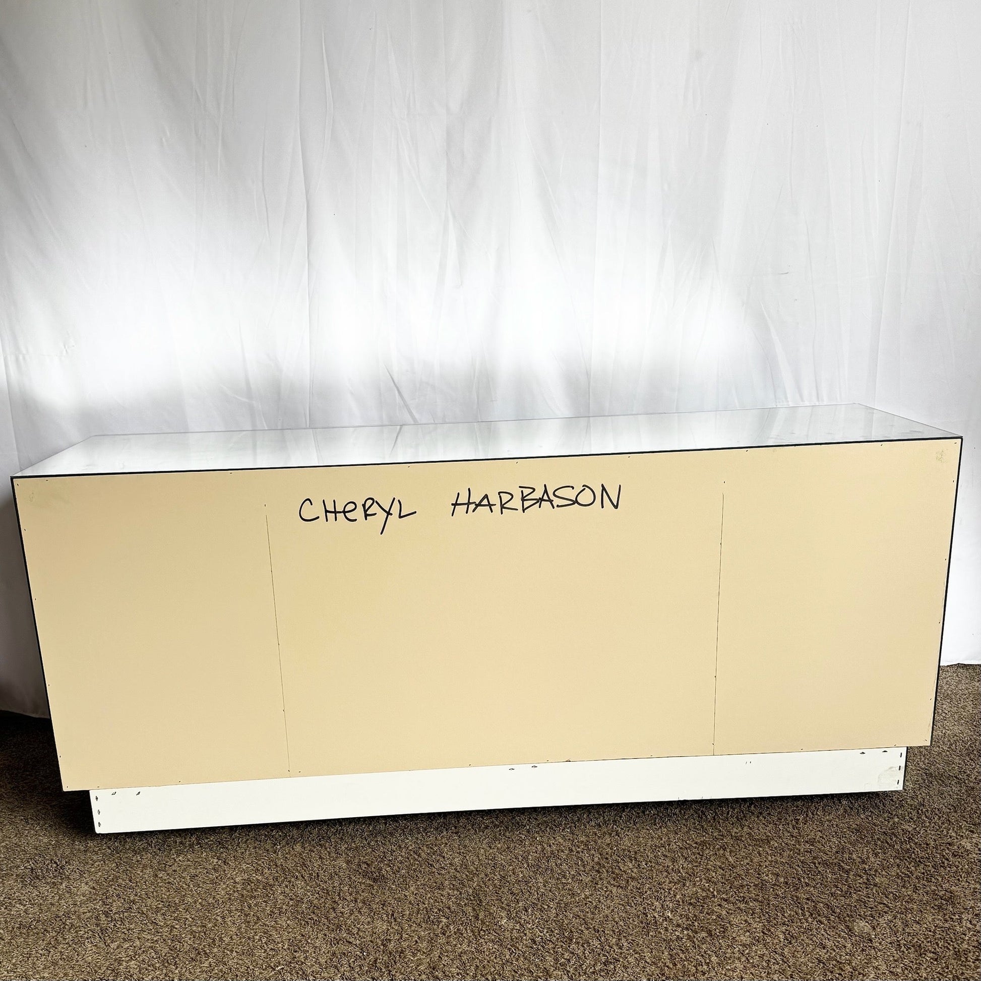 Vintage Art Deco Smoked Mirrored and Mirrored Credenza - Dolphin & Flamingo