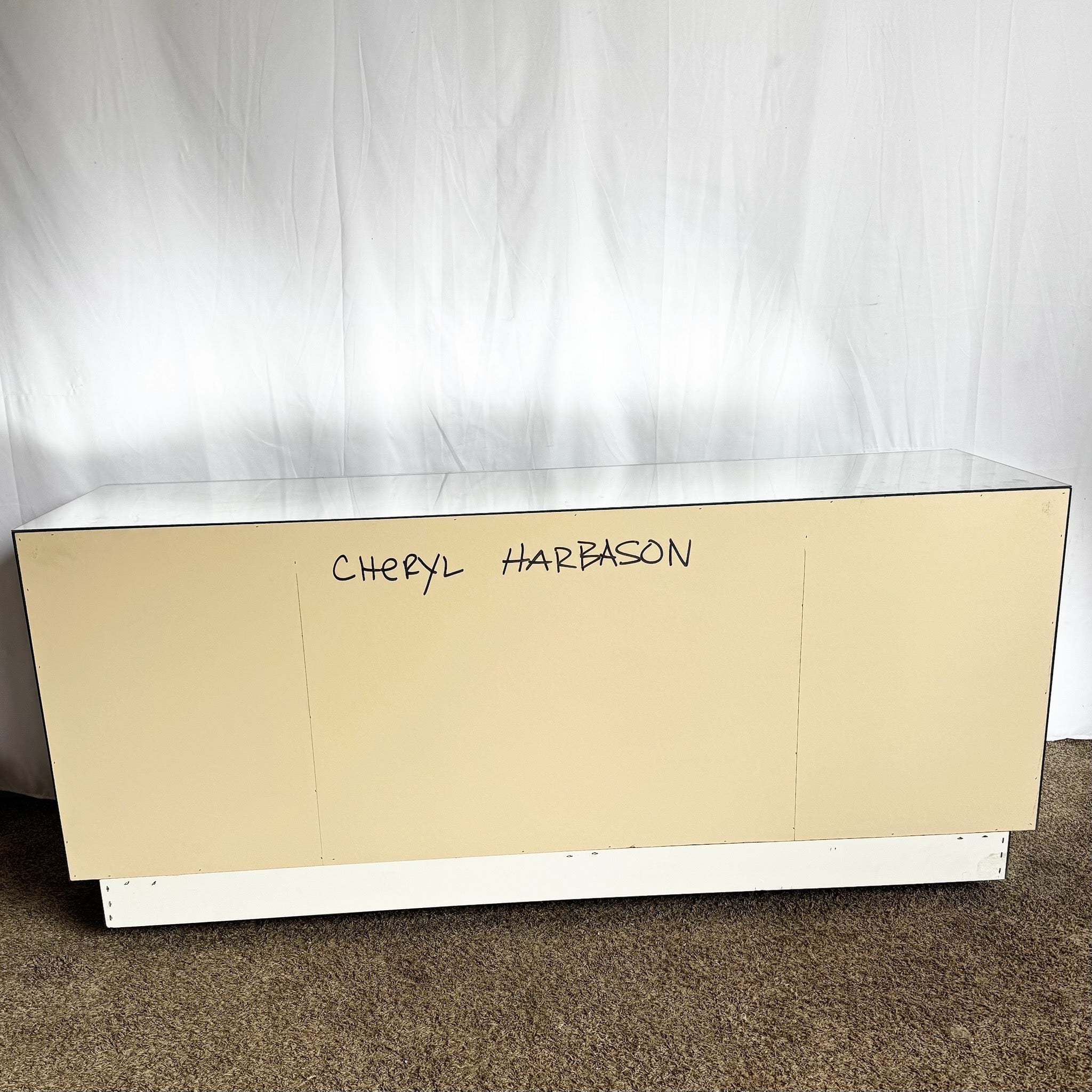Vintage Art Deco Smoked Mirrored and Mirrored Credenza - Dolphin & Flamingo