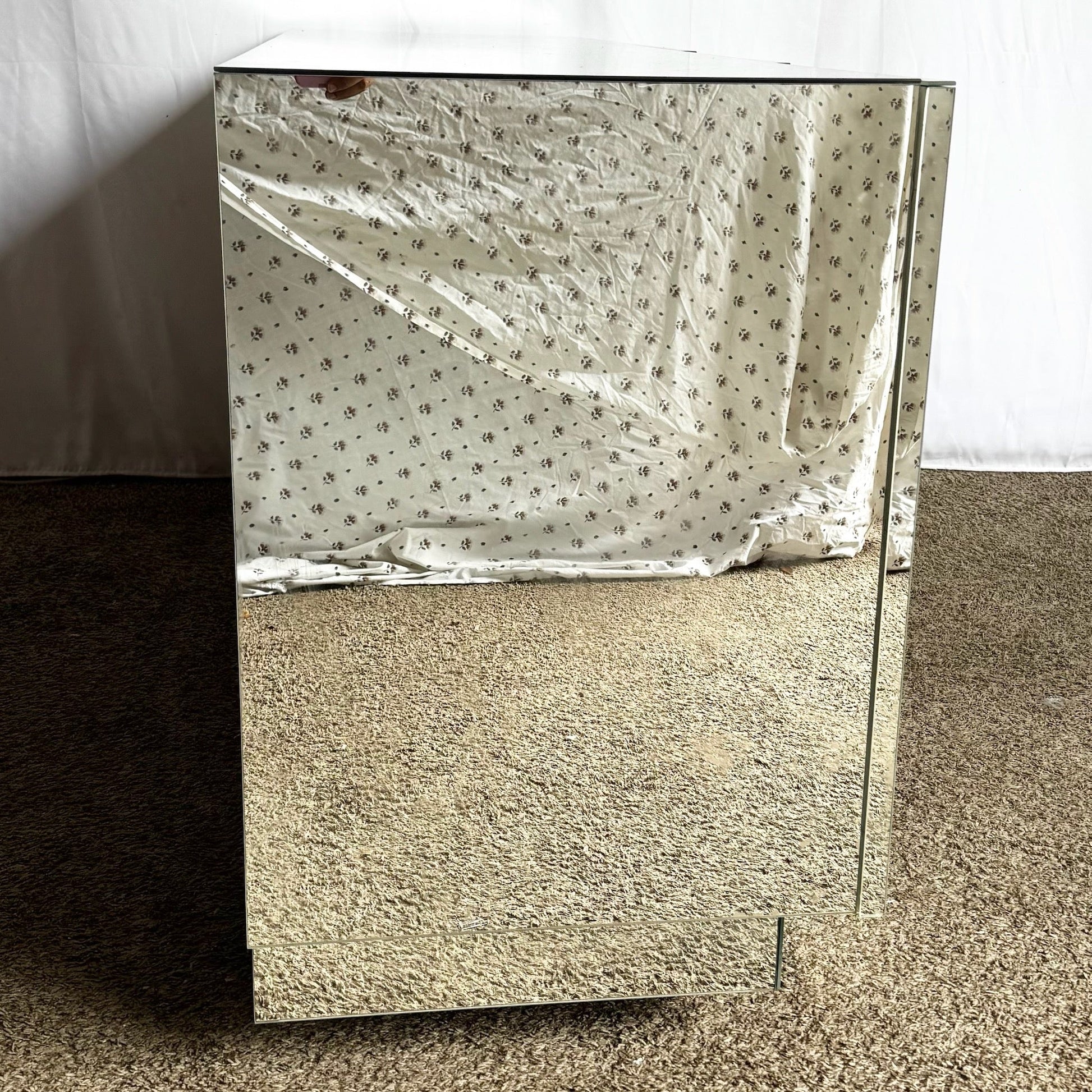 Vintage Art Deco Smoked Mirrored and Mirrored Credenza - Dolphin & Flamingo