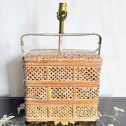 Vintage Asian Woven Basket Basket Table Lamp - Dolphin & Flamingo