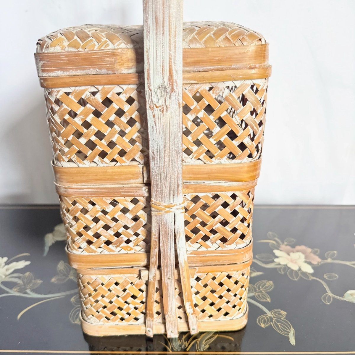 Vintage Asian Woven Basket Basket Table Lamp - Dolphin & Flamingo