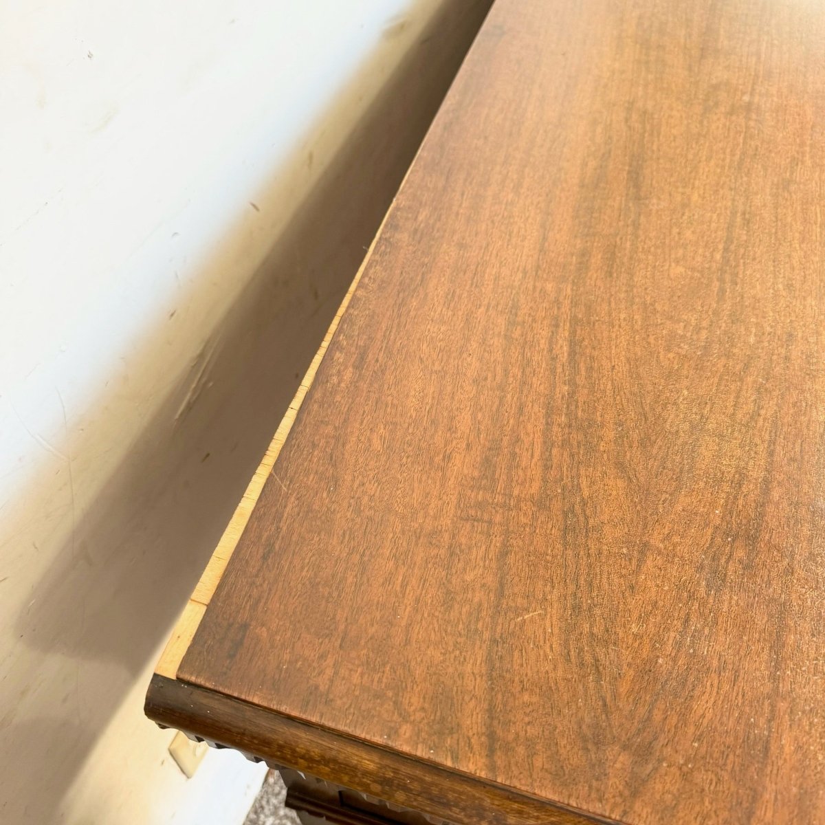 Vintage Jacobean Style Burl and Walnut Server/Sideboard - Dolphin & Flamingo