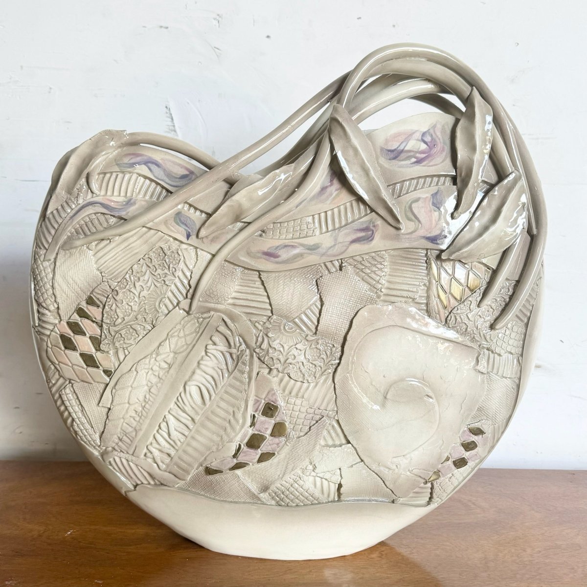 Vintage Pottery Vase by Gail Markiewicz - Dolphin & Flamingo