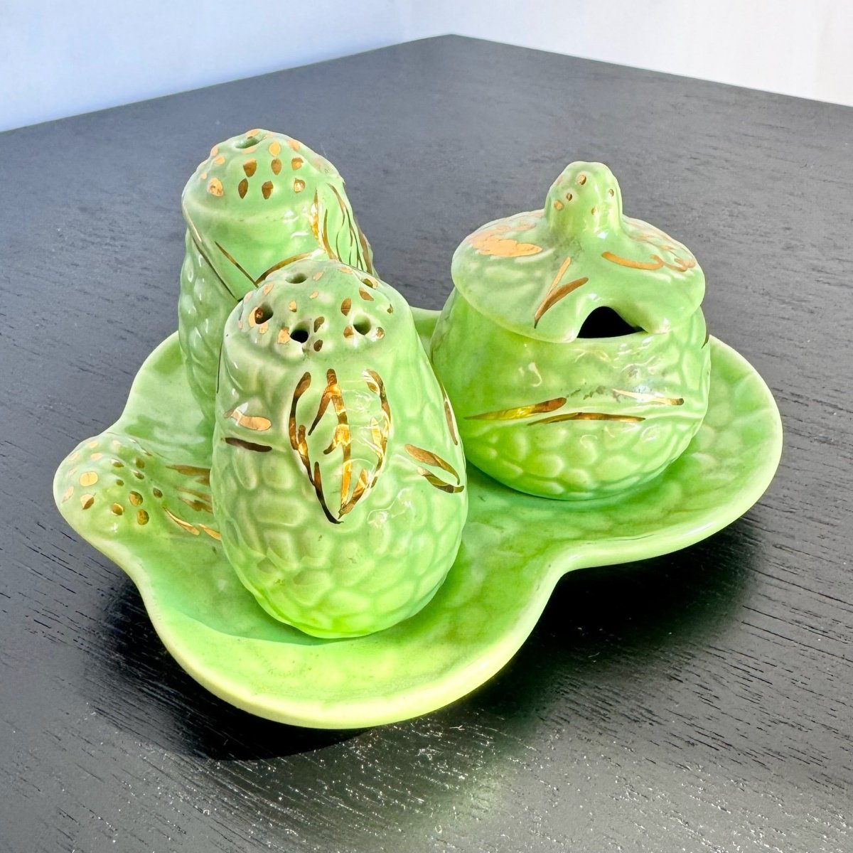 Vintage Wade Salt and Pepper Sugar Bowl - 3 Pieces - Dolphin & Flamingo