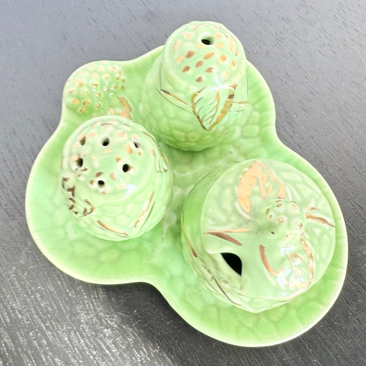 Vintage Wade Salt and Pepper Sugar Bowl - 3 Pieces - Dolphin & Flamingo