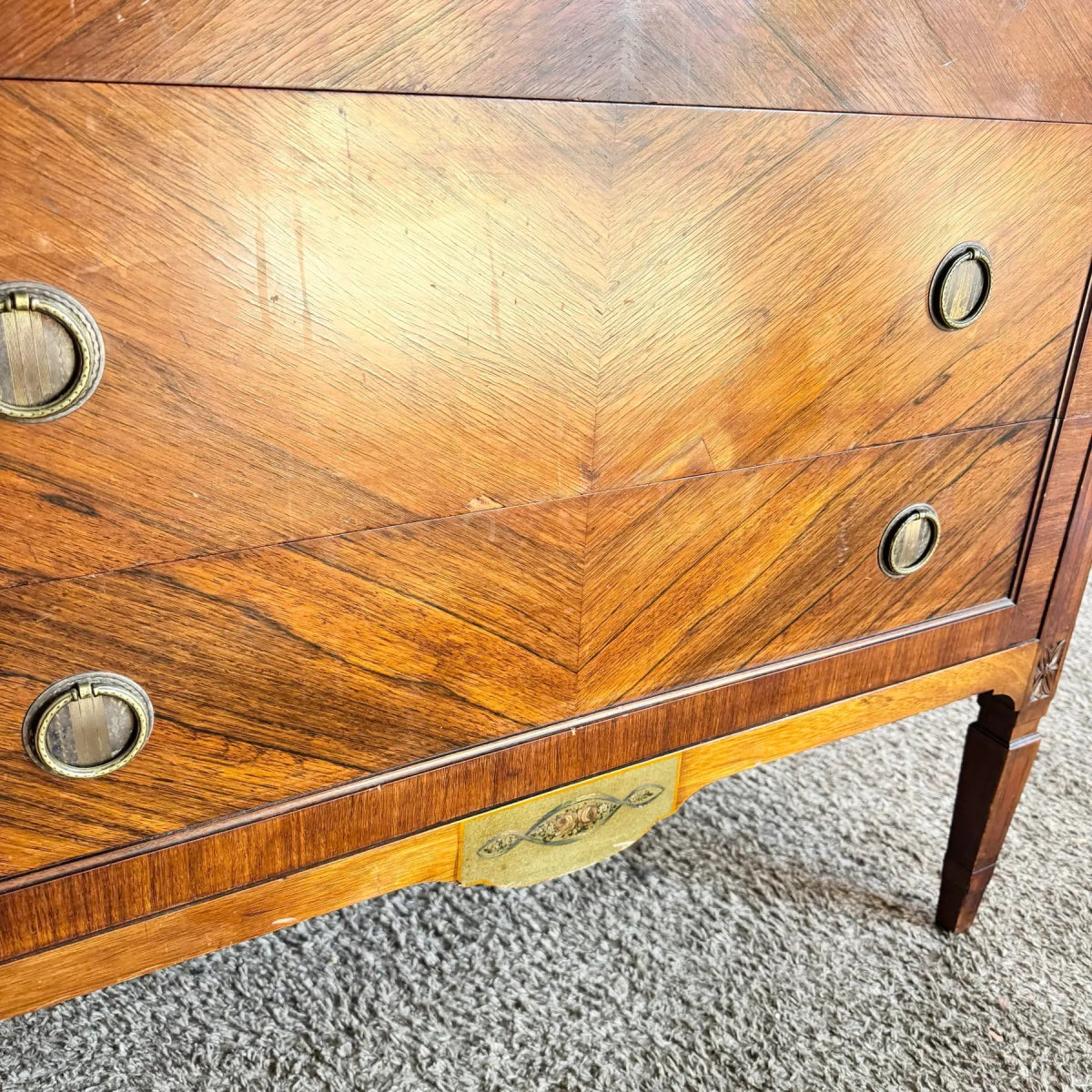 Vintage Wooden Highboy by Royal Furniture Company of Grand Rapids Michigan - Dolphin & Flamingo