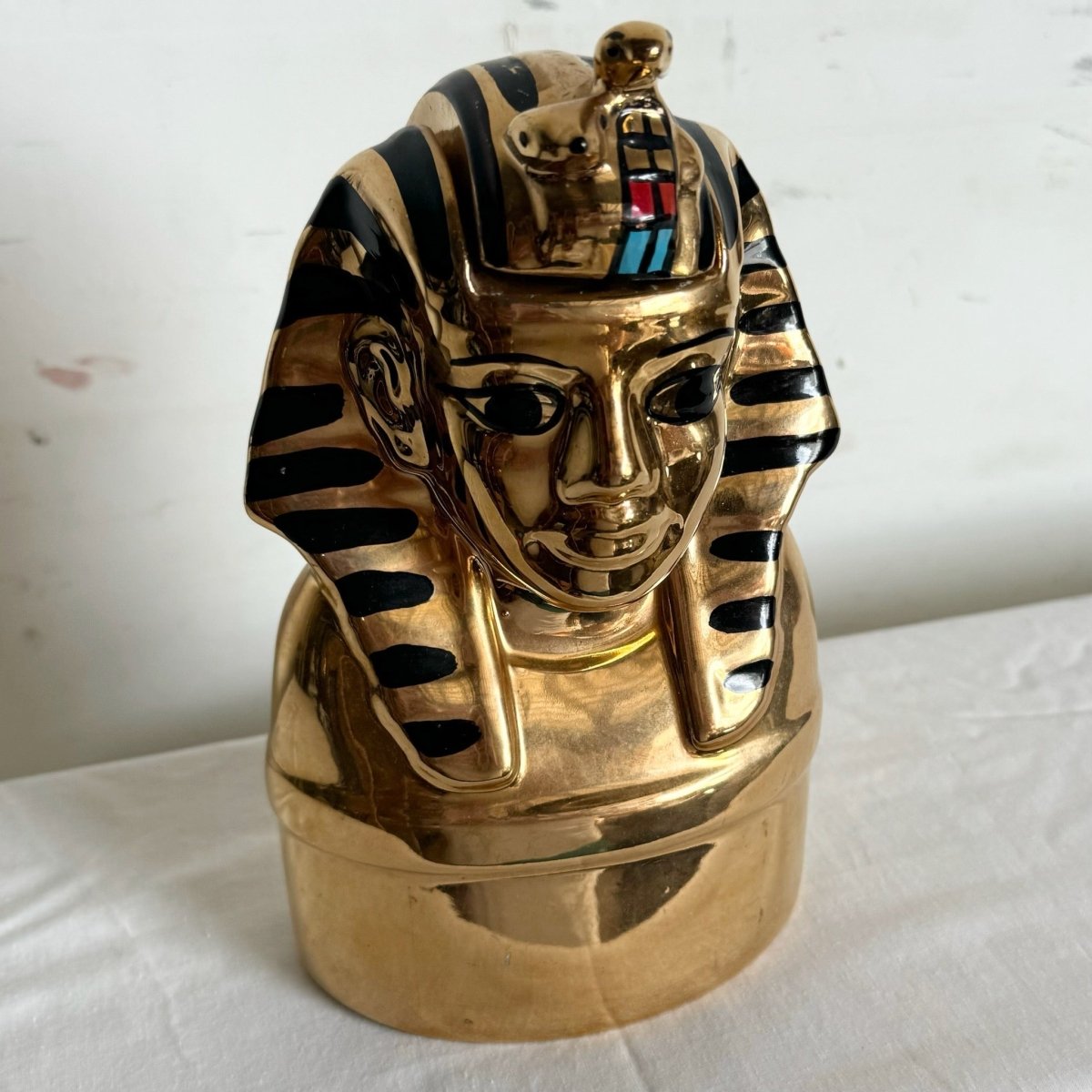 23 Kt Gold Pharaoh Bottle Container - Michter’s King Tutankhamun Bottle 1978 - Dolphin & Flamingo