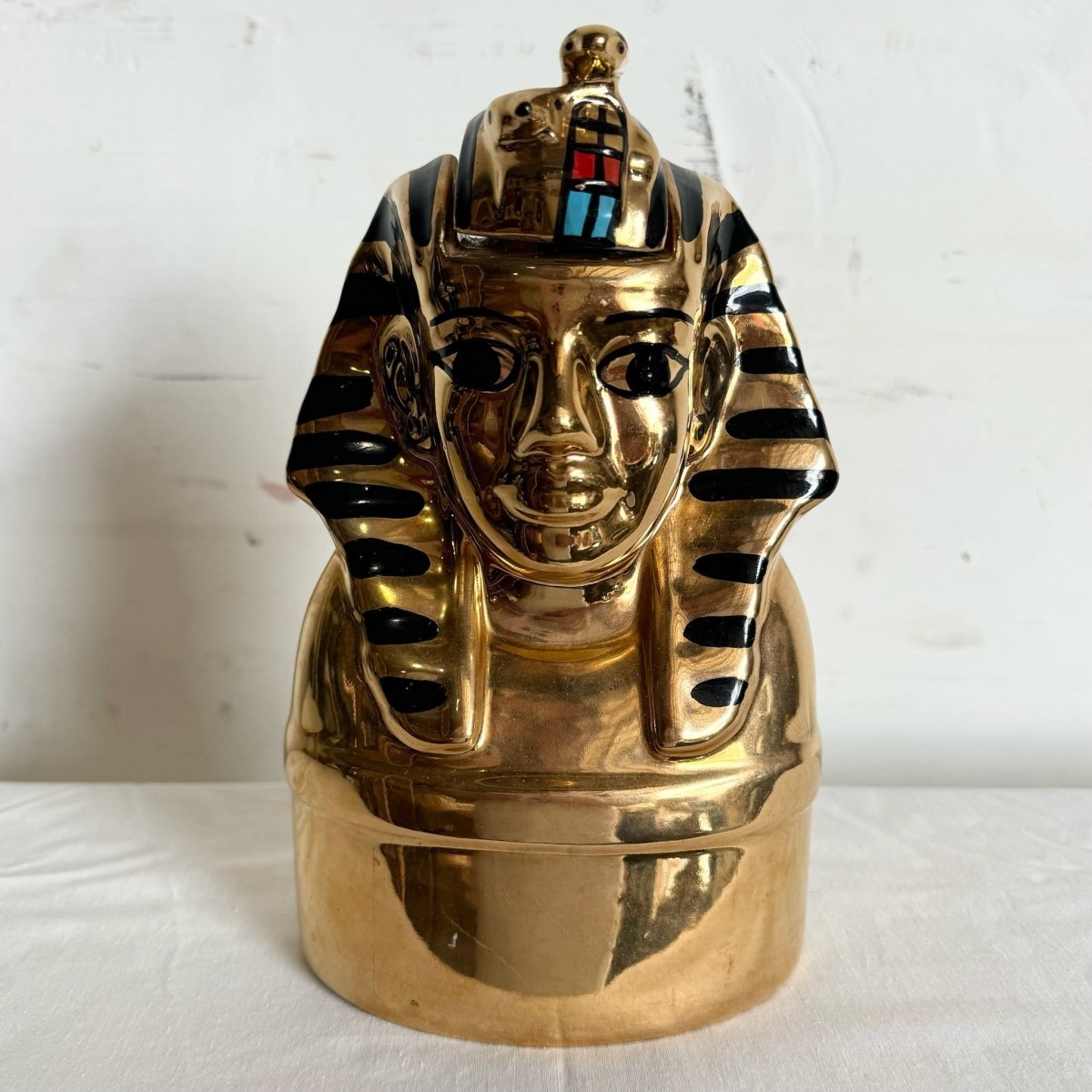 23 Kt Gold Pharaoh Bottle Container - Michter’s King Tutankhamun Bottle 1978 - Dolphin & Flamingo
