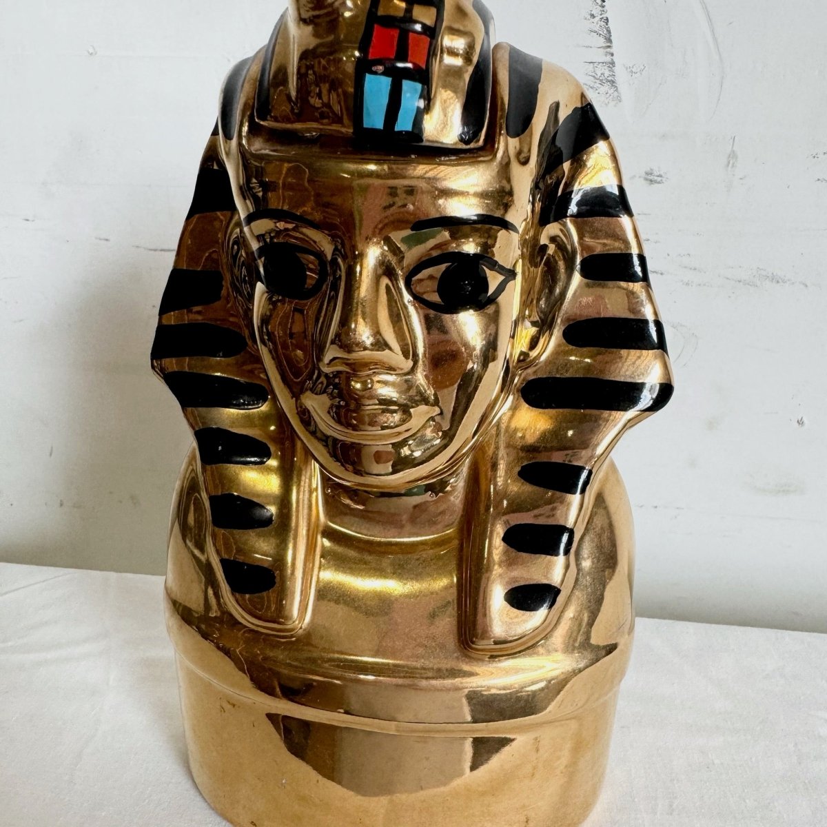 23 Kt Gold Pharaoh Bottle Container - Michter’s King Tutankhamun Bottle 1978 - Dolphin & Flamingo